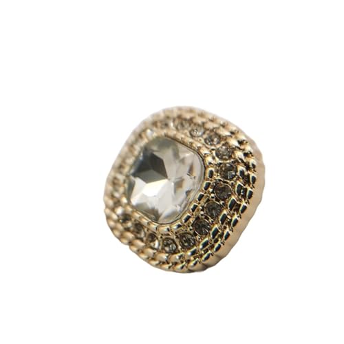 DYYEUAVT 6 stücke Decor Luxus Jewel Gold Quadratischen Tasten Material Zubehör for Oberbekleidung Nähen Handarbeiten Kleidung Strass Taste(21.5mm 6pcs) von DYYEUAVT
