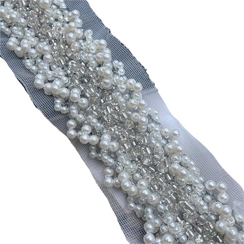 DYYEUAVT 90 cm langes Perlenbesatz-Spitzenband mit bestickten Pailletten und Perlenapplikationen for Basteln und Nähen von Hochzeitskleidern DYYEUAVT 90 cm langes Perlenbesatz-Spitzenband mit bestickten Pailletten und Perlenapplikationen for Basteln und Nähen von Hochzeitskleidern von DYYEUAVT