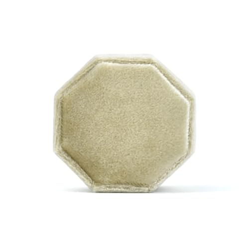 DYYEUAVT Achteckige Schmuckschatulle mit DREI Schlitzen, Aufbewahrungskoffer for Doppelringe, Ehering-Display for Damen, Ohrringe, Paket(Color 01,Three Ring Box) von DYYEUAVT