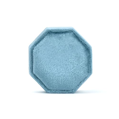 DYYEUAVT Achteckige Schmuckschatulle mit DREI Schlitzen, Aufbewahrungskoffer for Doppelringe, Ehering-Display for Damen, Ohrringe, Paket(Color 05,Single Ring Box) von DYYEUAVT