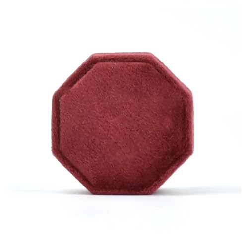 DYYEUAVT Achteckige Schmuckschatulle mit DREI Schlitzen, Aufbewahrungskoffer for Doppelringe, Ehering-Display for Damen, Ohrringe, Paket(Color 07,Three Ring Box) von DYYEUAVT