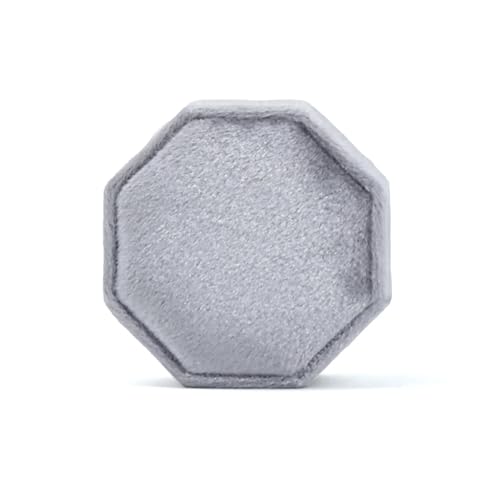 DYYEUAVT Achteckige Schmuckschatulle mit DREI Schlitzen, Aufbewahrungskoffer for Doppelringe, Ehering-Display for Damen, Ohrringe, Paket(Color 12,Single Ring Box) von DYYEUAVT