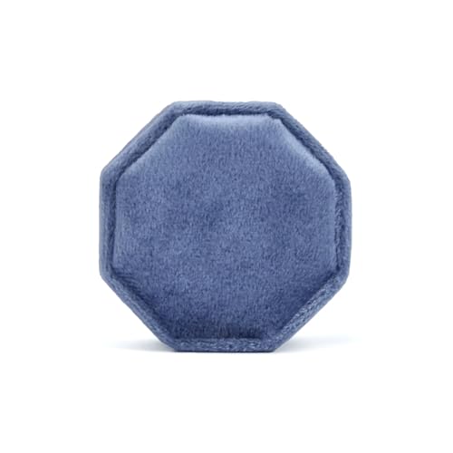 DYYEUAVT Achteckige Schmuckschatulle mit DREI Schlitzen, Aufbewahrungskoffer for Doppelringe, Ehering-Display for Damen, Ohrringe, Paket(Color 14,Double Ring Box) von DYYEUAVT