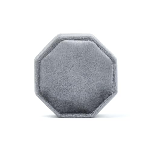 DYYEUAVT Achteckige Schmuckschatulle mit DREI Schlitzen, Aufbewahrungskoffer for Doppelringe, Ehering-Display for Damen, Ohrringe, Paket(Color 16,Single Ring Box) von DYYEUAVT