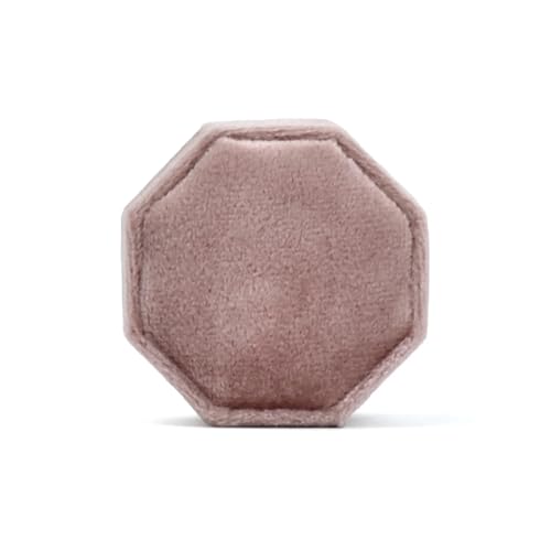 DYYEUAVT Achteckige Schmuckschatulle mit DREI Schlitzen, Aufbewahrungskoffer for Doppelringe, Ehering-Display for Damen, Ohrringe, Paket(Color 17,Single Ring Box) von DYYEUAVT