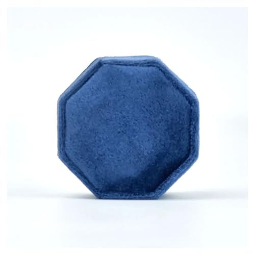 DYYEUAVT Achteckige Schmuckschatulle mit DREI Schlitzen, Aufbewahrungskoffer for Doppelringe, Ehering-Display for Damen, Ohrringe, Paket(Color 19,Double Ring Box) von DYYEUAVT