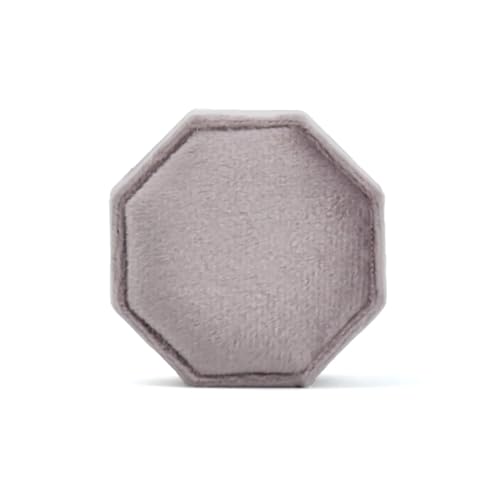 DYYEUAVT Achteckige Schmuckschatulle mit DREI Schlitzen, Aufbewahrungskoffer for Doppelringe, Ehering-Display for Damen, Ohrringe, Paket(Color 23,Three Ring Box) von DYYEUAVT
