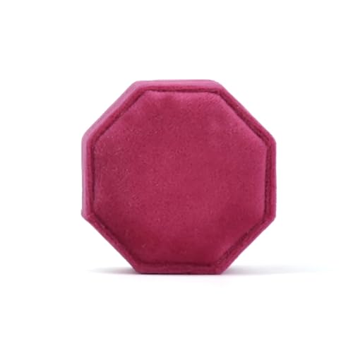 DYYEUAVT Achteckige Schmuckschatulle mit DREI Schlitzen, Aufbewahrungskoffer for Doppelringe, Ehering-Display for Damen, Ohrringe, Paket(Color 24,Three Ring Box) von DYYEUAVT