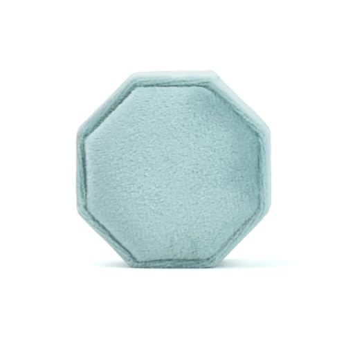 DYYEUAVT Achteckige Schmuckschatulle mit DREI Schlitzen, Aufbewahrungskoffer for Doppelringe, Ehering-Display for Damen, Ohrringe, Paket(Color 26,Single Ring Box) von DYYEUAVT