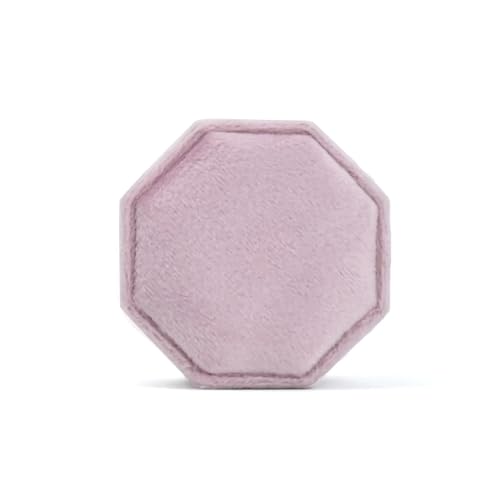 DYYEUAVT Achteckige Schmuckschatulle mit DREI Schlitzen, Aufbewahrungskoffer for Doppelringe, Ehering-Display for Damen, Ohrringe, Paket(Color 28,Single Ring Box) von DYYEUAVT