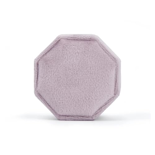 DYYEUAVT Achteckige Schmuckschatulle mit DREI Schlitzen, Aufbewahrungskoffer for Doppelringe, Ehering-Display for Damen, Ohrringe, Paket(Color 29,Three Ring Box) von DYYEUAVT