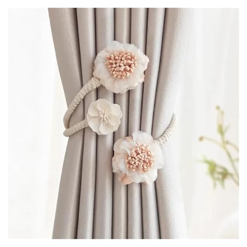 DYYEUAVT Blumenvorhang Magnetische Krawatte Seilrücken Holdbacks Schnalle Clips Zubehör Stangen Accessoires Hakenhalter Home Dekorationen(Beige) von DYYEUAVT
