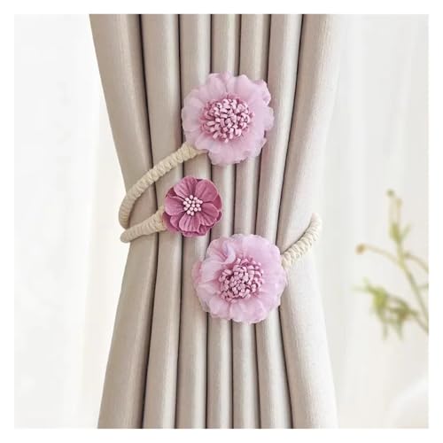 DYYEUAVT Blumenvorhang Magnetische Krawatte Seilrücken Holdbacks Schnalle Clips Zubehör Stangen Accessoires Hakenhalter Home Dekorationen(Purple) von DYYEUAVT
