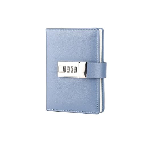 DYYEUAVT Code Tagebuch Buch Mit Schloss Notizblock Agenda Planer Handgemachte Handaccount Buch Journal Reise Notebook(Deep blue) von DYYEUAVT