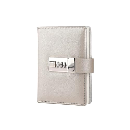 DYYEUAVT Code Tagebuch Buch Mit Schloss Notizblock Agenda Planer Handgemachte Handaccount Buch Journal Reise Notebook(Grey) von DYYEUAVT