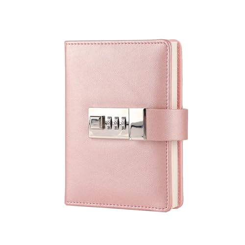 DYYEUAVT Code Tagebuch Buch Mit Schloss Notizblock Agenda Planer Handgemachte Handaccount Buch Journal Reise Notebook(Pink) von DYYEUAVT