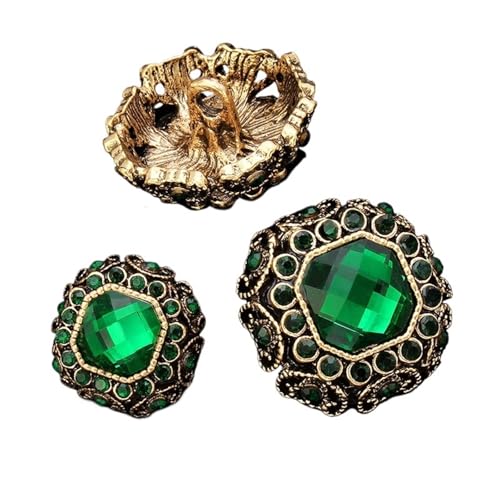 DYYEUAVT Dekorative quadratische Metall-Diamant-Knöpfe im Vintage-Stil mit Gold-Edelsteinen for Kleidung, Pullover, Strickjacken, Basteln, Nähen, 20 mm(Antique Silver,17MM 6PCS) von DYYEUAVT