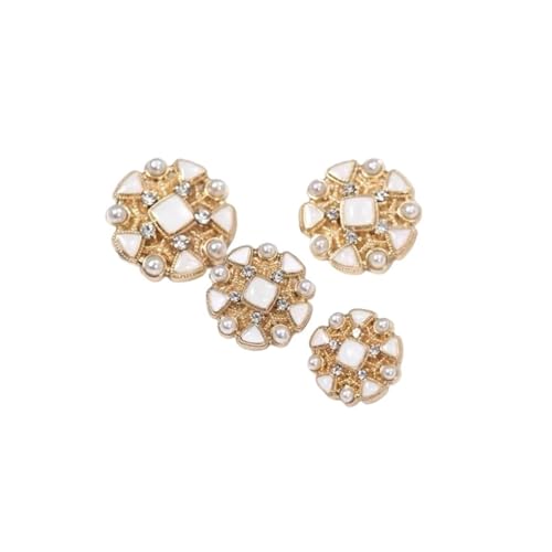 DYYEUAVT Farbige Diamant-Metallknöpfe for Damenhemden, Pullover, Mäntel, Kleidungsdekoration(White,18mm-10pcs) von DYYEUAVT