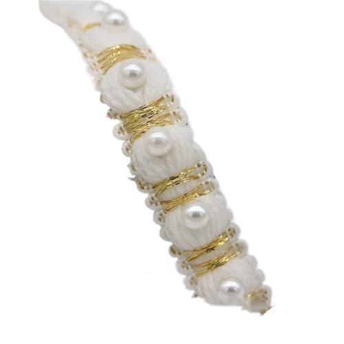 DYYEUAVT Handgefertigter Spitzenbesatz mit Perlen, einseitiges Perlenbesatzband for Kleidungskragen und Manschetten, Bastelbedarf, Nähbedarf(Color 6mm 1.5cm) von DYYEUAVT