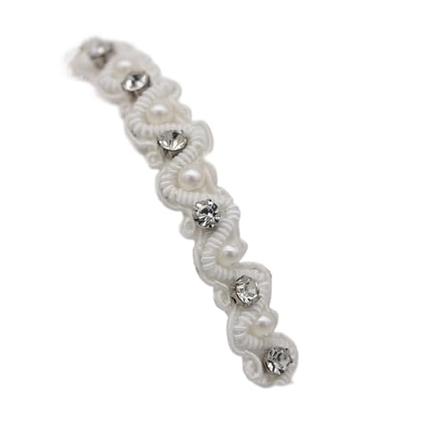 DYYEUAVT Handgefertigter Spitzenbesatz mit Perlen, einseitiges Perlenbesatzband for Kleidungskragen und Manschetten, Bastelbedarf, Nähbedarf(White 4mm 1.1cm) von DYYEUAVT
