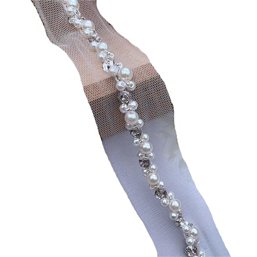 DYYEUAVT Handgemachte Perlenspitze DIY Kleidungszubehör Perlenspitze Kleidung Haarschmuck Zubehör(Color-C) von DYYEUAVT