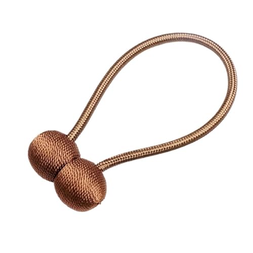 DYYEUAVT Kopfhörer Perle Vorhang Bindung Magnet Magnetische Saug Vorhang Schnalle Montage Perforierte Kuh String Vorhang Bindung Seil(Brown,2PCS) von DYYEUAVT