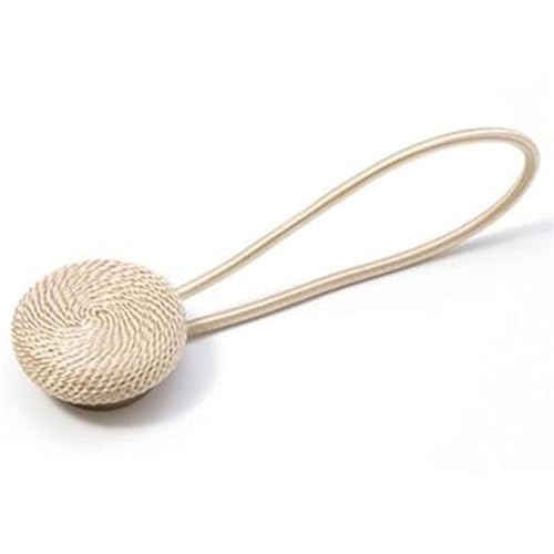 DYYEUAVT Kurze geflochtene runde Vorhangschnallen Magnet Vorhangschnallen Beige Gold Magnetischer Vorhanghalter Vorhangzubehör(Beige) von DYYEUAVT