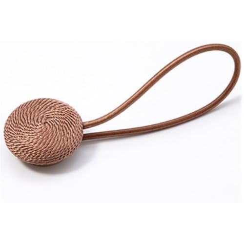 DYYEUAVT Kurze geflochtene runde Vorhangschnallen Magnet Vorhangschnallen Beige Gold Magnetischer Vorhanghalter Vorhangzubehör(Dark Coffee) von DYYEUAVT