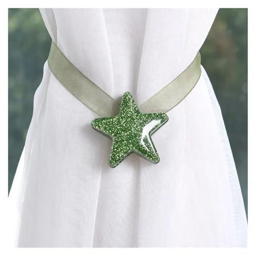 DYYEUAVT Magnetische Pentagramm Vorhang Krawatte Seil Raffhalter Accessoires Rücken Holdbacks Schnalle Clips Haken Halter Home Decor Vorhang Ring(Green) von DYYEUAVT