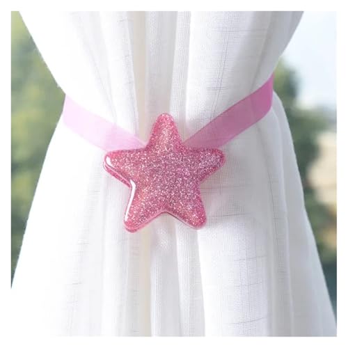 DYYEUAVT Magnetische Pentagramm Vorhang Krawatte Seil Raffhalter Accessoires Rücken Holdbacks Schnalle Clips Haken Halter Home Decor Vorhang Ring(Pink) von DYYEUAVT