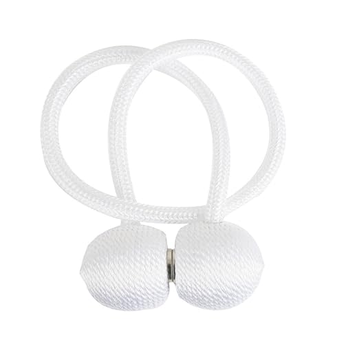 DYYEUAVT Magnetische Vorhang Raffhalter Clip Vorhänge Schnalle Halter Dekorative Hause Polyester Vorhänge Zubehör(12156White,2 Pieces) von DYYEUAVT