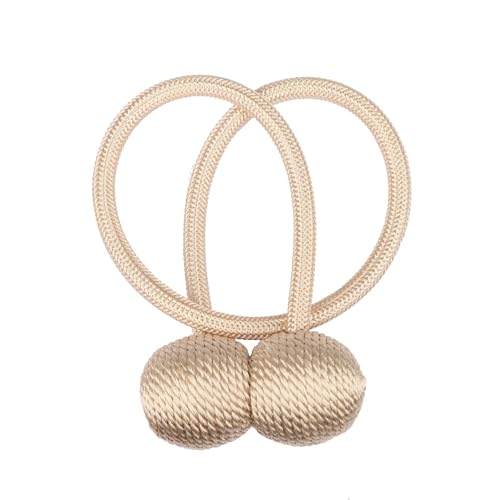 DYYEUAVT Magnetische Vorhang Raffhalter Clip Vorhänge Schnalle Halter Dekorative Hause Polyester Vorhänge Zubehör(12256Beige,2 Pieces) von DYYEUAVT