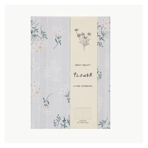 DYYEUAVT Notizbuch A5 bestickt dick Buch Notizblock Student Tagebuch Journal Hardcover Scrapbook Planer Agenda Schreibwaren(Gray) von DYYEUAVT