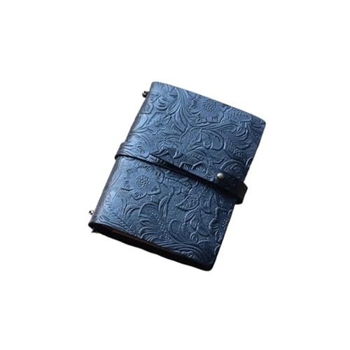 DYYEUAVT Retro-Handgemachtes Reisetagebuch-Schreibnotizbuch, Reisetagebuch, leeres Kraftpapier, geeignet for den tragbaren Notizblock im Geschäftsleben(Black carving) von DYYEUAVT