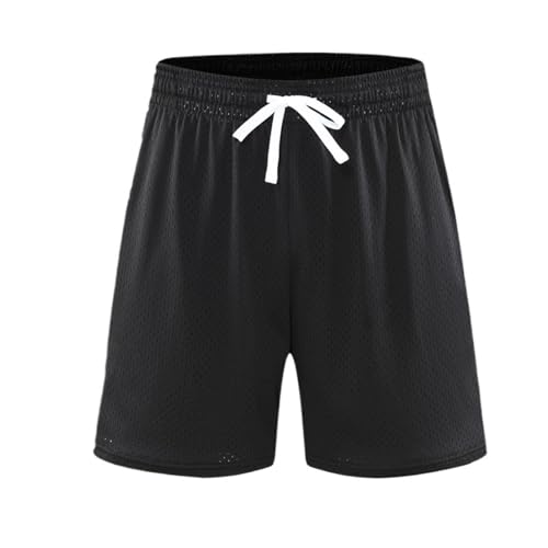 DYYEUAVT Sport-Shorts for Herren, Netzstoff, atmungsaktiv, schnelltrocknend, for Outdoor, Laufen, Training, Basketball, Fitness, Casual Shorts for Herren(Black,L) von DYYEUAVT