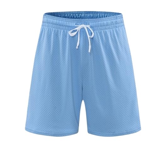 DYYEUAVT Sport-Shorts for Herren, Netzstoff, atmungsaktiv, schnelltrocknend, for Outdoor, Laufen, Training, Basketball, Fitness, Casual Shorts for Herren(Sky Blue,XXL) von DYYEUAVT