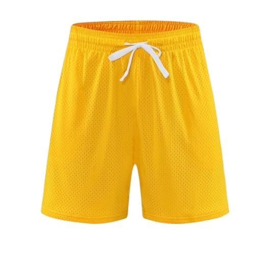 DYYEUAVT Sport-Shorts for Herren, Netzstoff, atmungsaktiv, schnelltrocknend, for Outdoor, Laufen, Training, Basketball, Fitness, Casual Shorts for Herren(Yellow,M) von DYYEUAVT