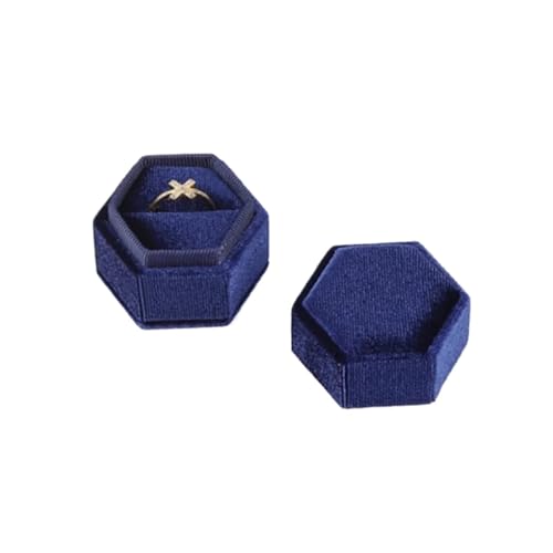 DYYEUAVT Vintage Achteckige quadratische Einzel- und Doppelringbox mit abnehmbarem Deckel, Aufbewahrungsbox for Ohrringe, Heiratsantrag, Ehering, Anhänger(Purple-S,Pendan Box) von DYYEUAVT