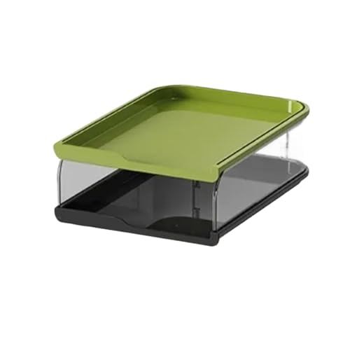 Desktop-Dateisortierer Organizer Journal Schreibtischbedarf Lagerregal(Green Black 2 Tier) von DYYEUAVT