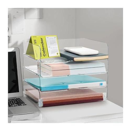 Schreibtisch-Organizer und -Aufbewahrung, 4-stufiger Papier-Briefablage-Organizer, stapelbarer, durchsichtiger Schreibtisch for Dokumente, Bürobedarf Schreibtisch-Organizer und -Aufbewahrung, 4-stufiger Papier-Briefablage-Organizer, stapelbarer, durchsichtiger Schreibtisch for Dokumente, Bürobedarf von DYYEUAVT