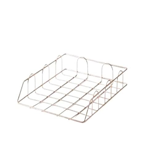 Stapelbares Papierfach aus Metall for den Schreibtisch, Roségold, Briefablagen for Akten, fürs Büro(Rose gold) von DYYEUAVT