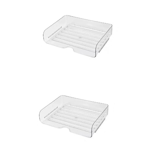 Transparentes Dokumenten-Aufbewahrungsregal, Desktop, Büro-Büchertischbox, Organizer(Transparent 2pcs) von DYYEUAVT