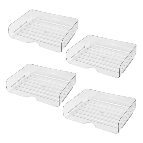 Transparentes Dokumenten-Aufbewahrungsregal, Desktop, Büro-Büchertischbox, Organizer(Transparent 4pcs) von DYYEUAVT