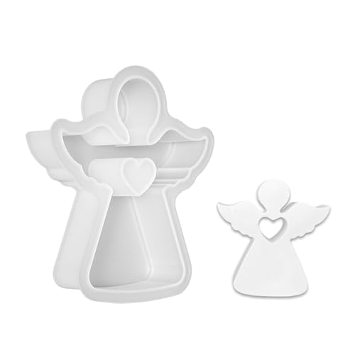 3D Engel Kerzengießform,Engel Silikon Formen mit Liebe Gipsform Kerzenform,Aromatherapie Gips Kuchen Formen Dekoration Werkzeug,DIY Handgemachte Seife Schokolade Silikon Fondantform (02) von DZAY