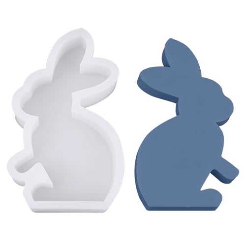 3D Silikonform Ostern Kaninchen Kerzen Gießformen,DIY Kaninchen Kerzenform für Kerzenherstellung Silikonformen Gießformen,Ostern Kaninchen Silikonform,Kaninchen Kuchenform (01) von DZAY