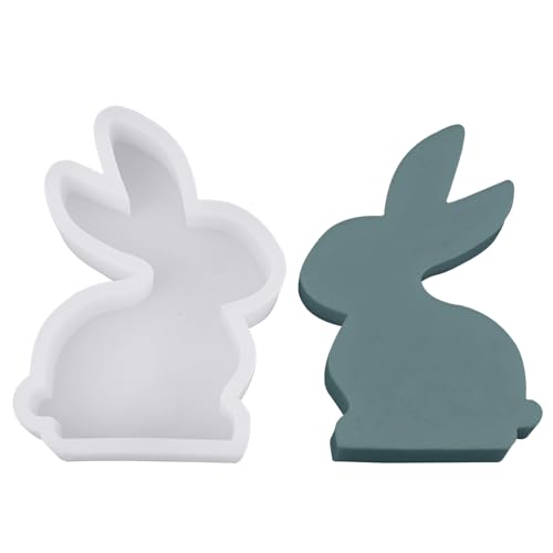 3D Silikonform Ostern Kaninchen Kerzen Gießformen,DIY Kaninchen Kerzenform für Kerzenherstellung Silikonformen Gießformen,Ostern Kaninchen Silikonform,Kaninchen Kuchenform (02) von DZAY