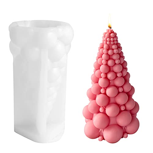 DZAY Bubble Candle Weihnachtsbaum Kerzenform,3D Bubble Weihnachten Kerzenform Epoxidharz Formen Kerzenherstellung Gießformen Bubble Weihnachtsbaum Kerzen Selber Machen Formen für Silikon Kerzenformen von DZAY