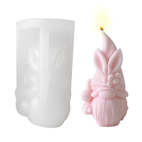 DZAY Ostern Wichtel Silikonform,3D Kerzenform Silikonform DIY Silikonform Kerze,Gießformen Silikon Für Tortendeko,Seife,Sojawachs Kerzen,Ostergeschenke Zwerg Kerze Formen Seifenform (03) von DZAY