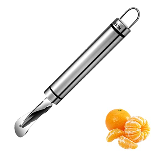 Edelstahl Orangenschäler Grapefruit Messer mit Gewölbter Gezackter Messerkopf Obst Küchengerät,Zitrusfrüchte Schälen Grapefruit Messer zur Trennung von Zellstoff und Schale Grapefruit Schäler Küchenhe von DZAY