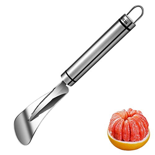 Edelstahl Orangenschäler Grapefruit Messer mit Gewölbter Gezackter Messerkopf Obst Küchengerät,Zitrusfrüchte Schälen Grapefruit Messer zur Trennung von Zellstoff und Schale Grapefruit Schäler Küchenhe von DZAY